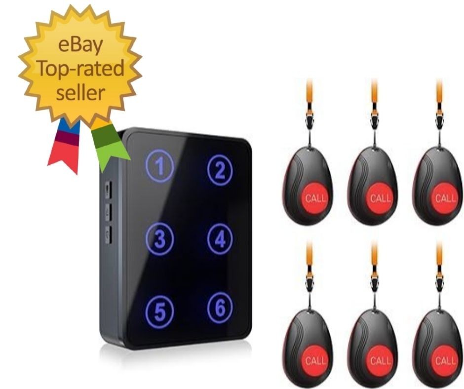 Wireless Caregiver Call Button System, Plug-in Nurse Caregiver Pager for