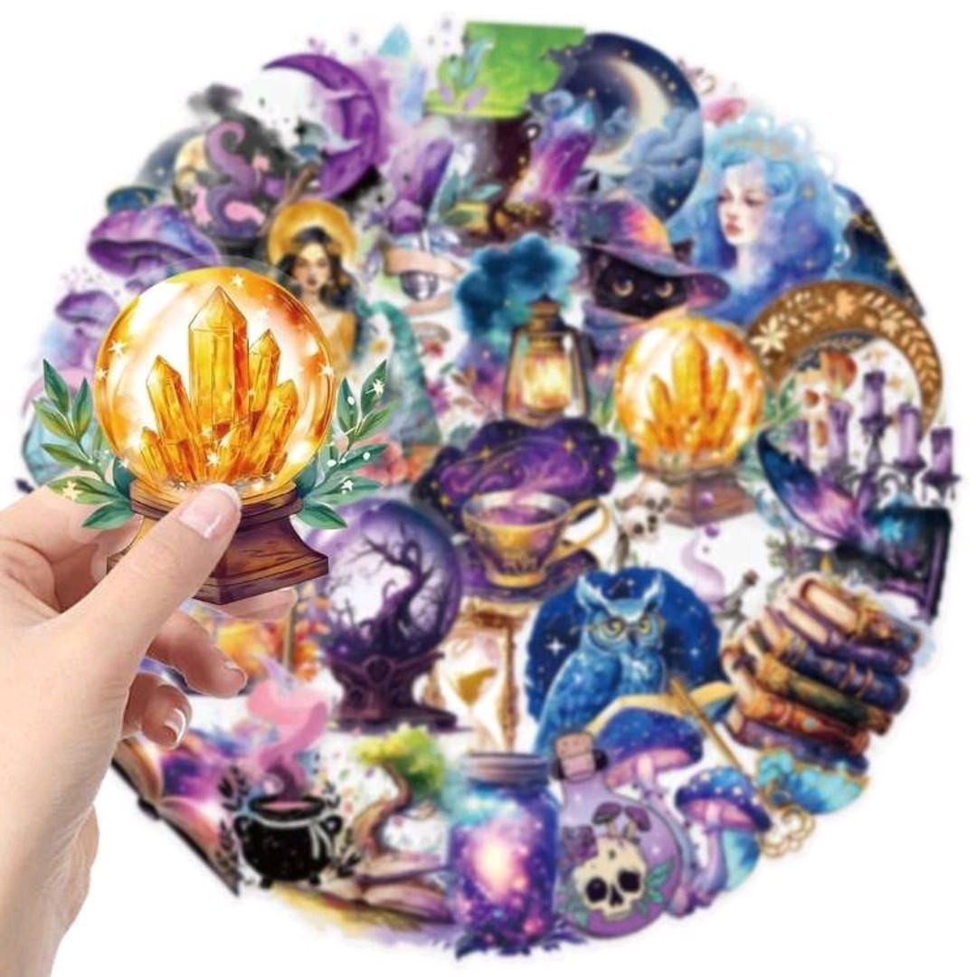 25 Pcs Retro Magic Planet High Def Artwork Vinyl Stickers Waterproof