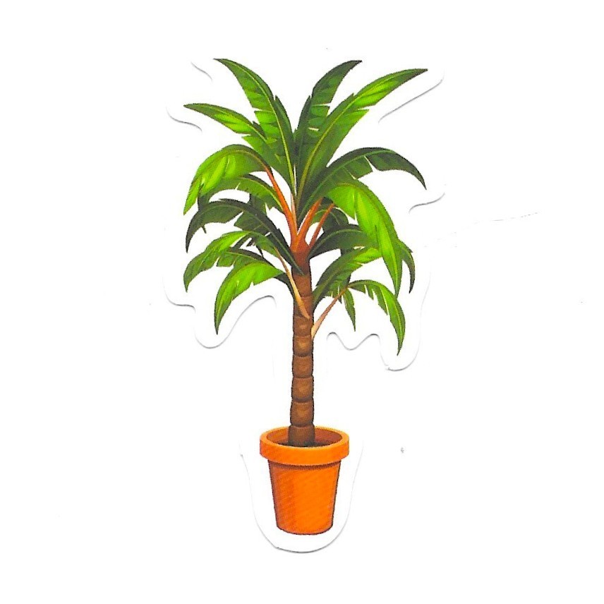 Vinyl Sticker Die Cut Palm Tree Potted Plant Decal Tropical Journal Scrapbook