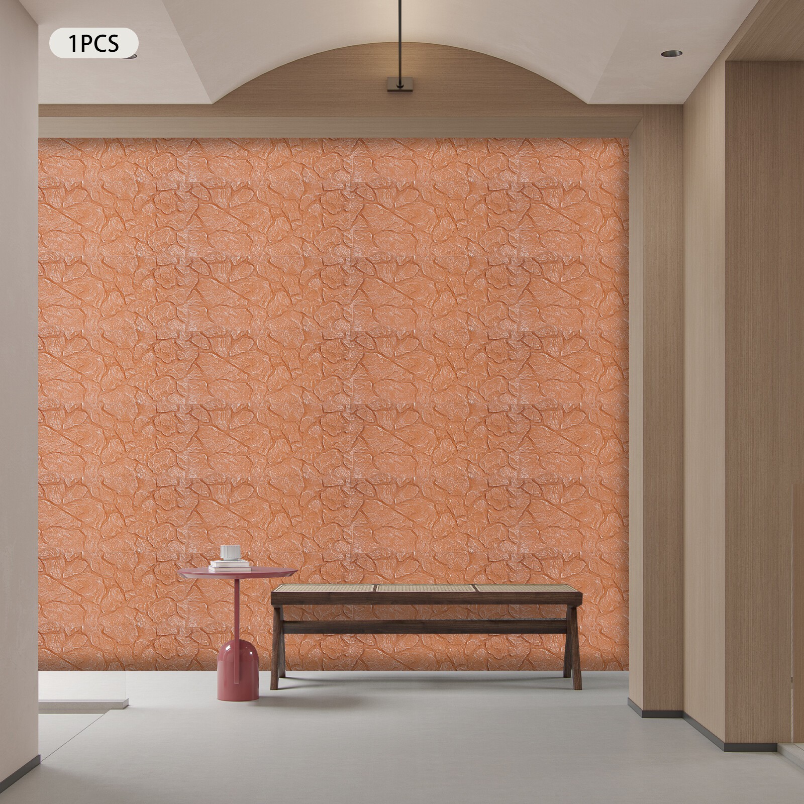 Faux Stone Wall Panel 3D Wall Panel for Interior Exterior Decor Reddish Brown