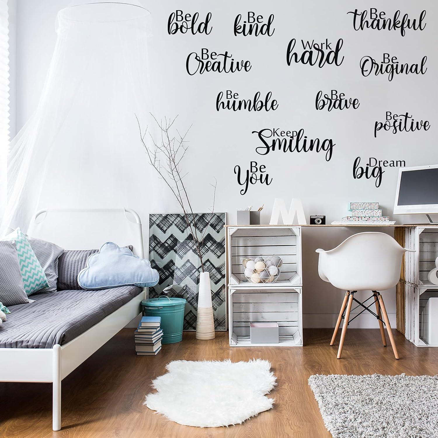 12 Pcs Inspirational Wall Decals Motivational Quote Peel and Stick Vinyl Wall Qu
