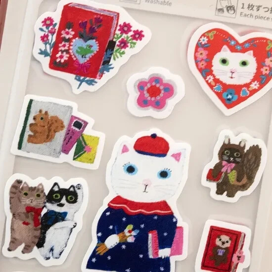 Yumi Kitagishi Multi Stickers ART TIME/TEA TIME 11 Patterns 1 Each JAPAN NEW