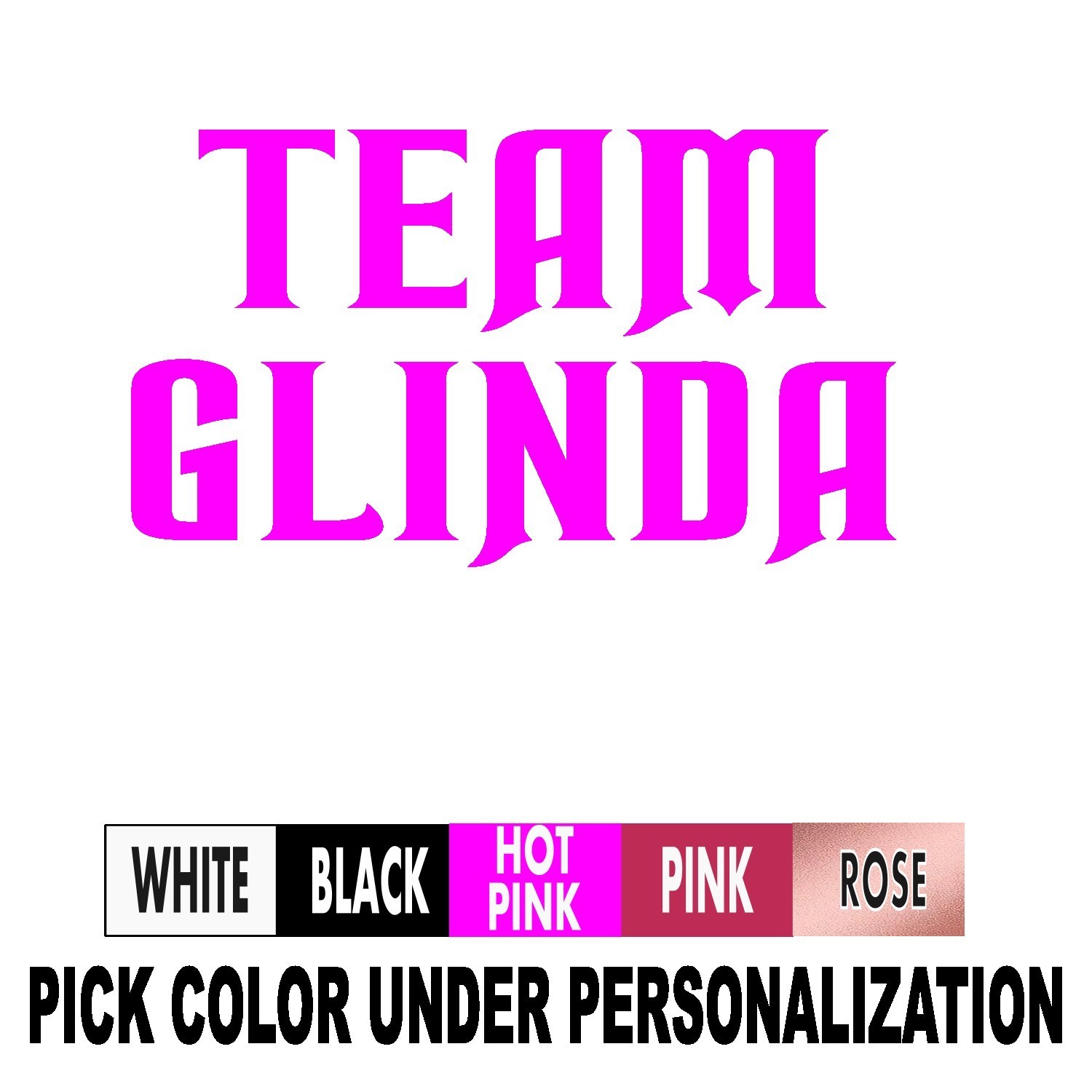 Wicked Movie Decal, Team Glinda Sticker you choose size and color