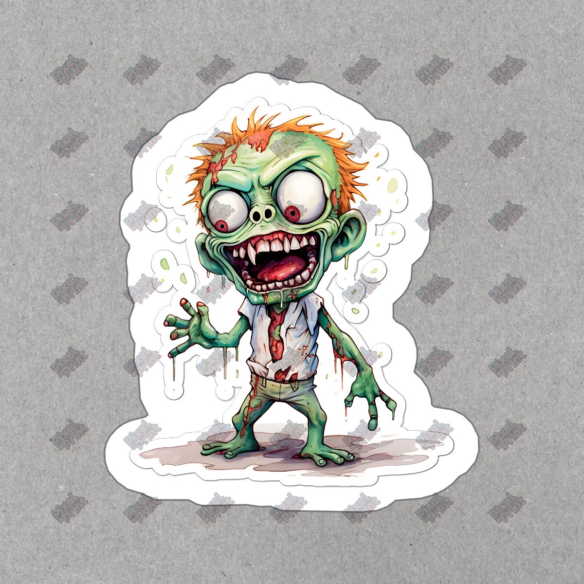 Creepy Cute Zombie Vinyl Sticker Perfect for Laptops, Water Bottles, #988388
