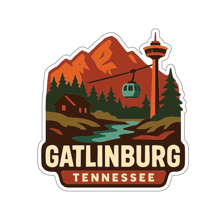 Gatlinburg Sticker Decal Vinyl Die-Cut City Skyline Landmark Design
