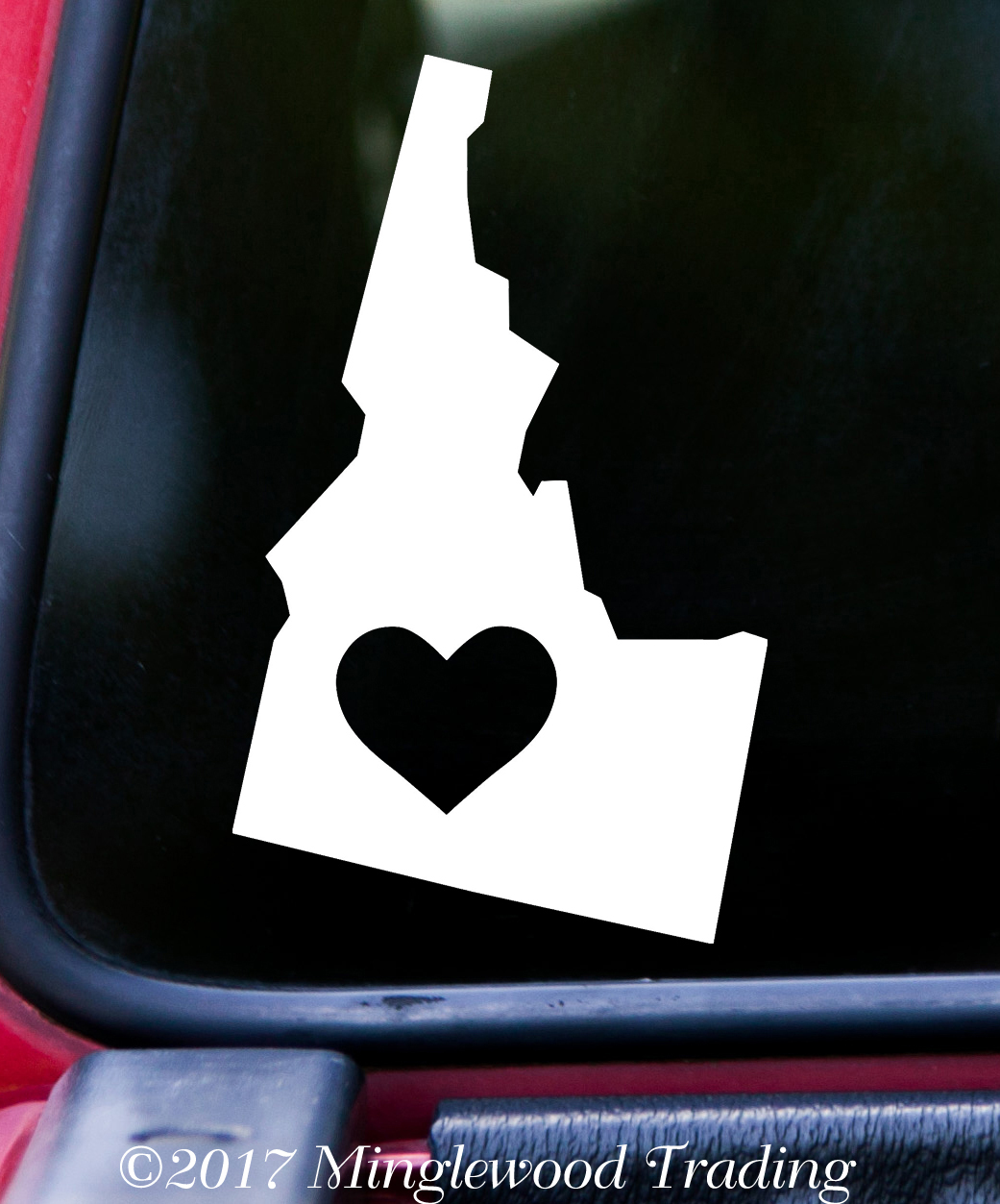 IDAHO HEART State Vinyl Decal Sticker 6" x 3.5" Love ID – FREE SHIPPING