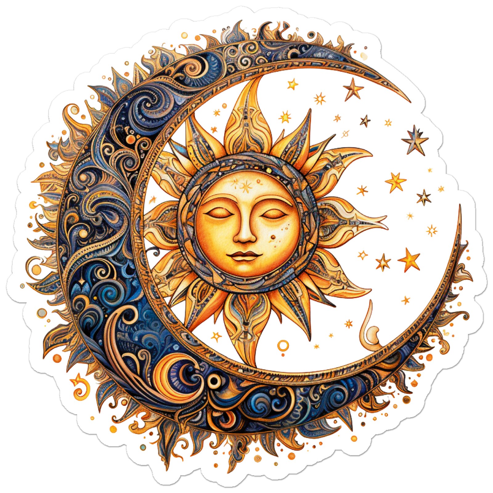Moon Sun Stars – Vinyl Decal Sticker – Car Window Laptop – ebn11967