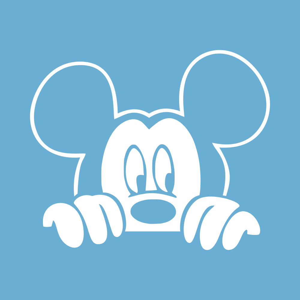 Mickey Mouse Minnie Mouse Peeking Car Window Sticker Decal 4" CHOOSE COLOR