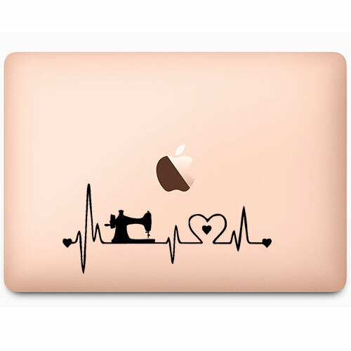 Sewing Heartbeat Lifeline Decal Sticker for Home Car Window Wall Door Laptop Mac