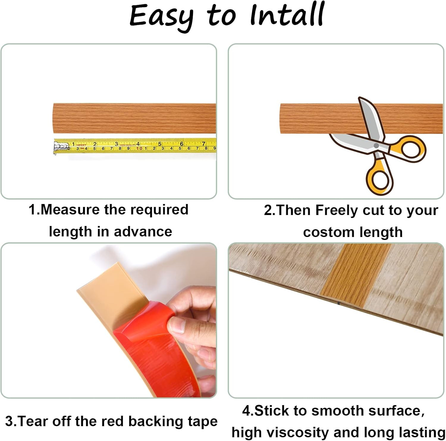 Floor/Door Flat Transition Strip & Self Adhesive Floor Vinyl Floor Edge Trim Lam