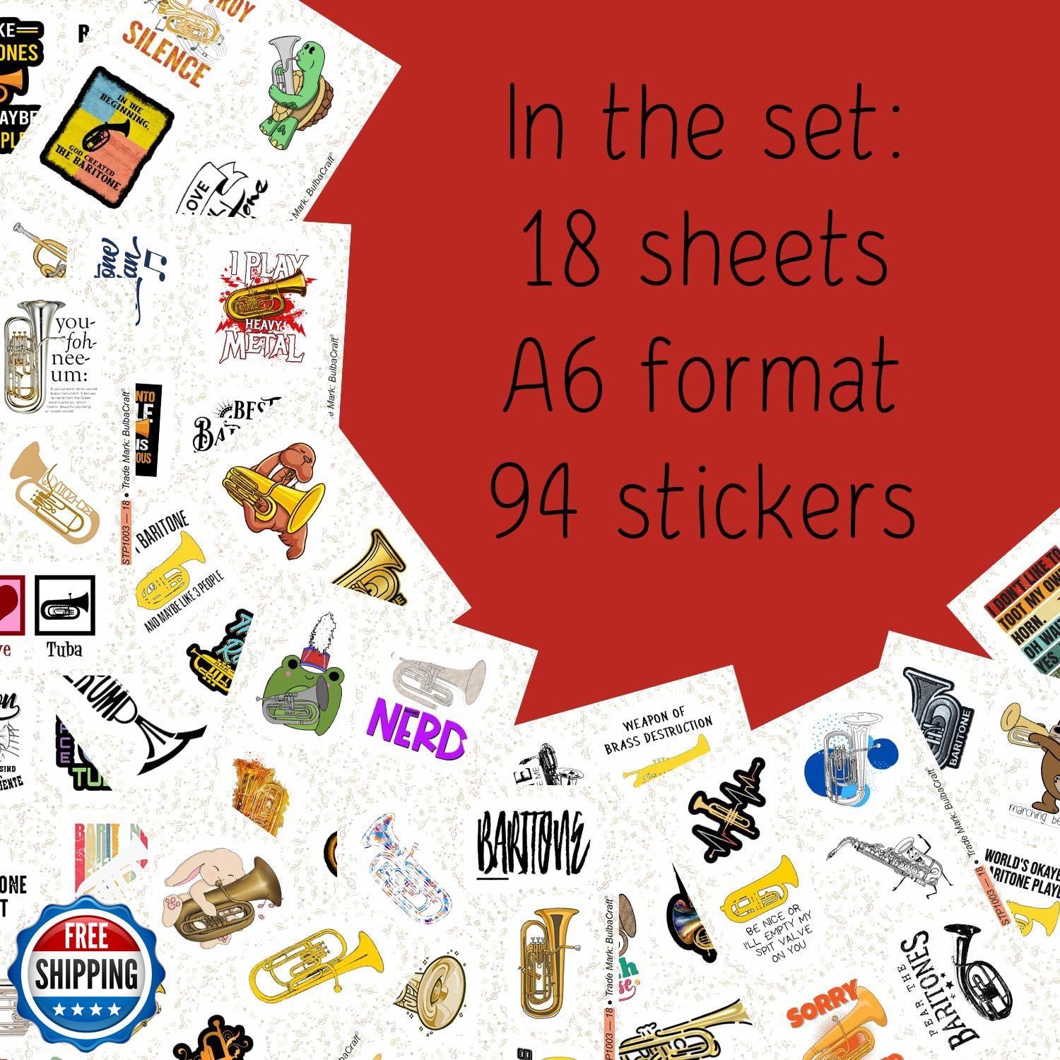 BulbaCraft Baritone Stickers for Water Bottle and Laptop – Baritone Party Fav