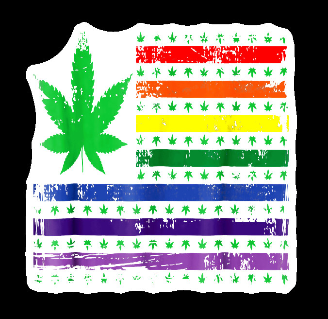 Rainbow Joint Flag UV Safe 420 Decal Sticker Weatherproof LGBTQ Pride Sticker