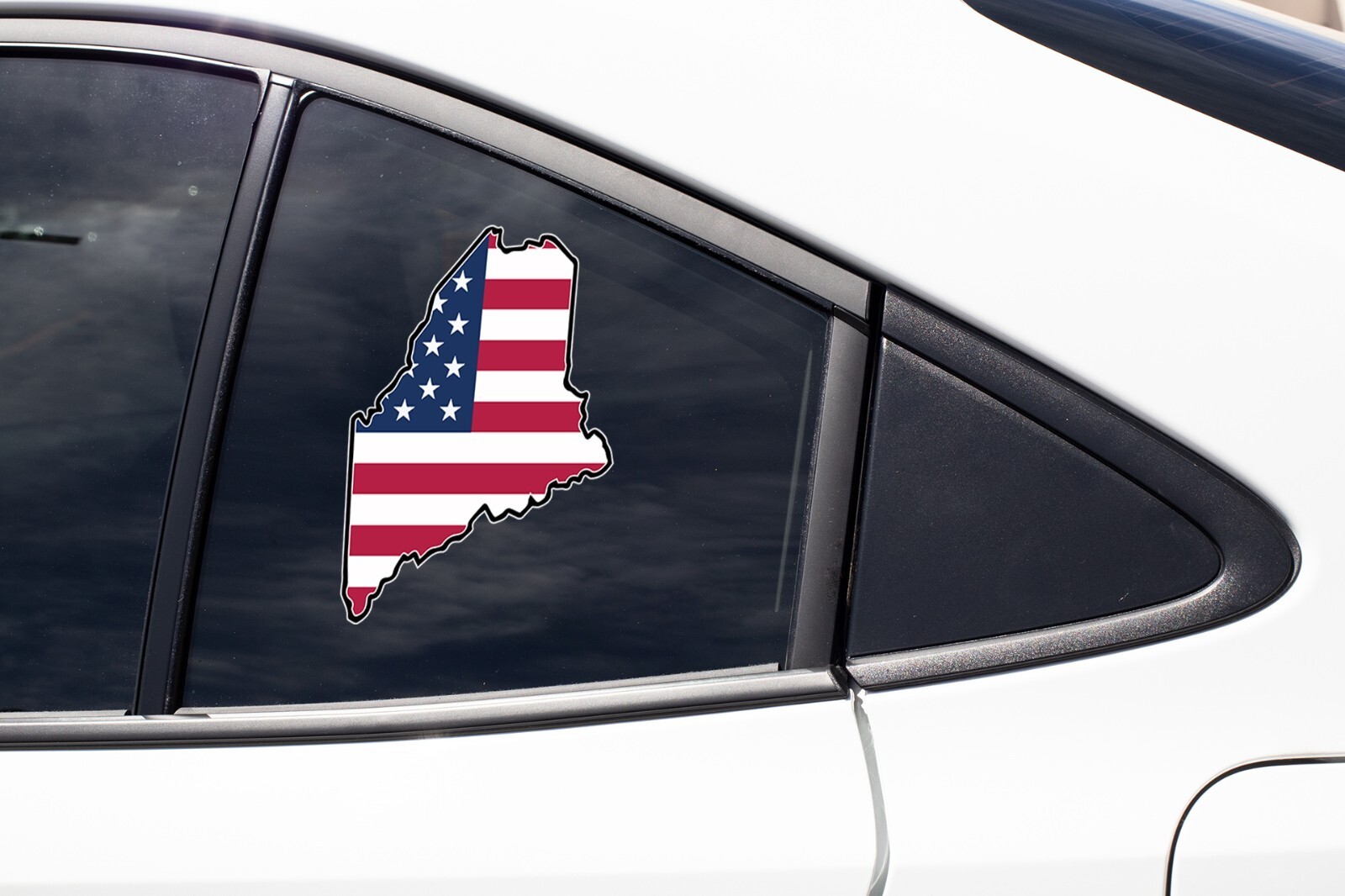 State of Maine Flag Map Sticker Decal USA Maine State
