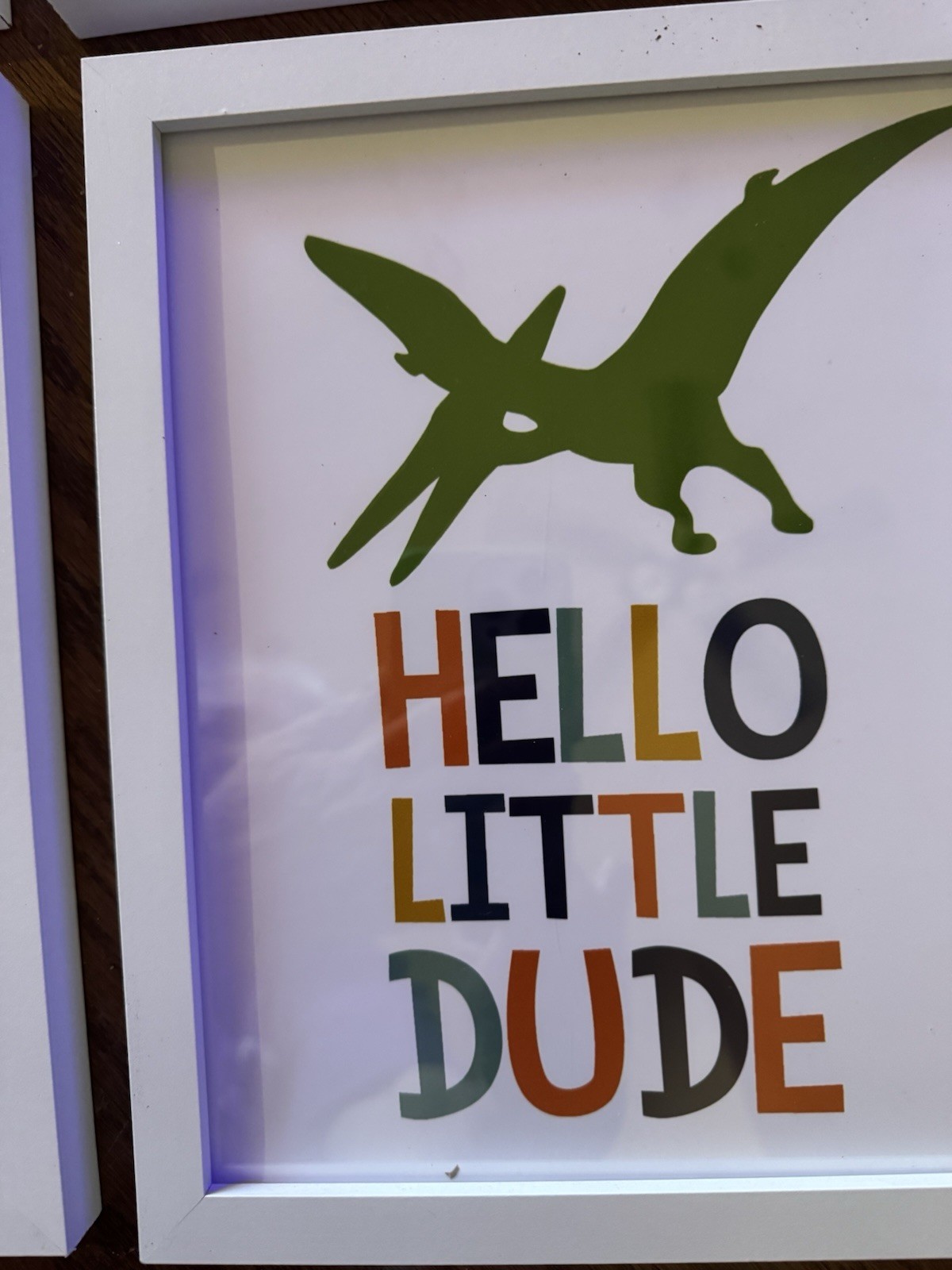 Set Of 6 9” X 11”Inch Framed Nursery Wall Art Decor Dinosaur Toddler Pictures