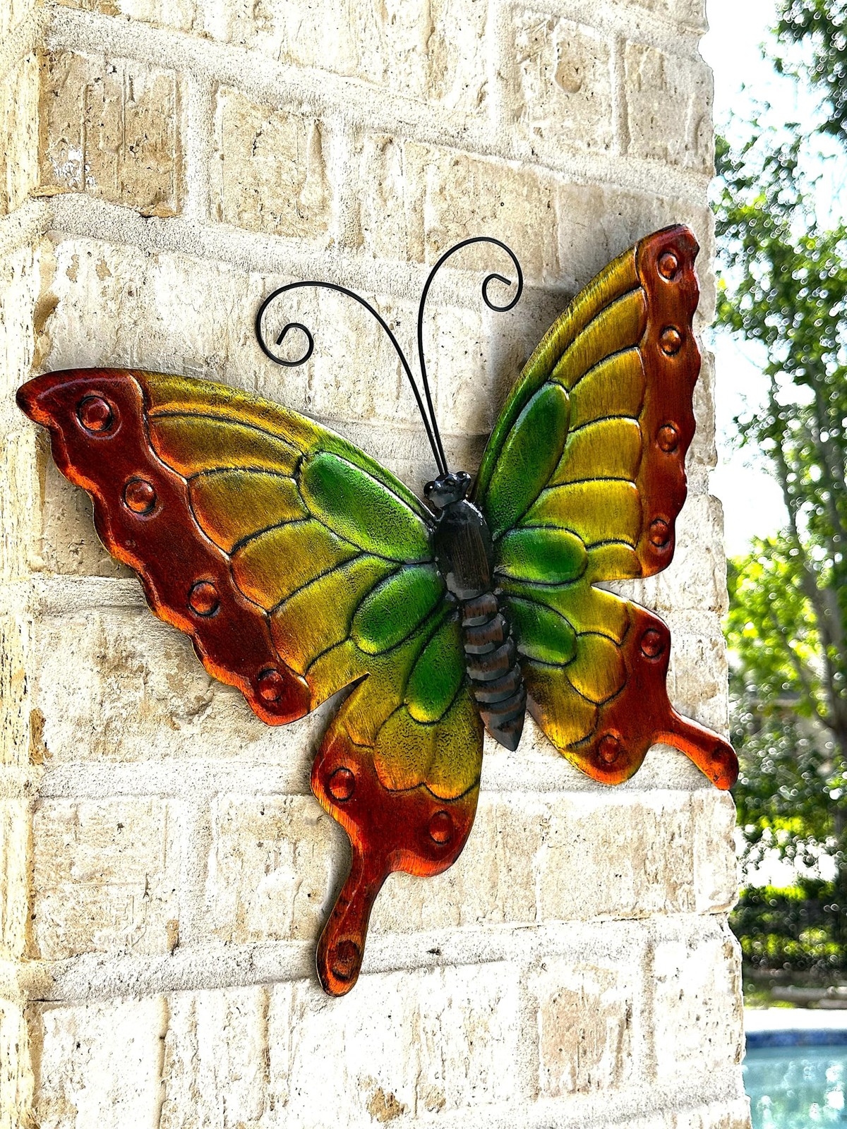 STC World Metal Butterfly Wall Art Outdoor Garden Decor Large Multicolor Wall…