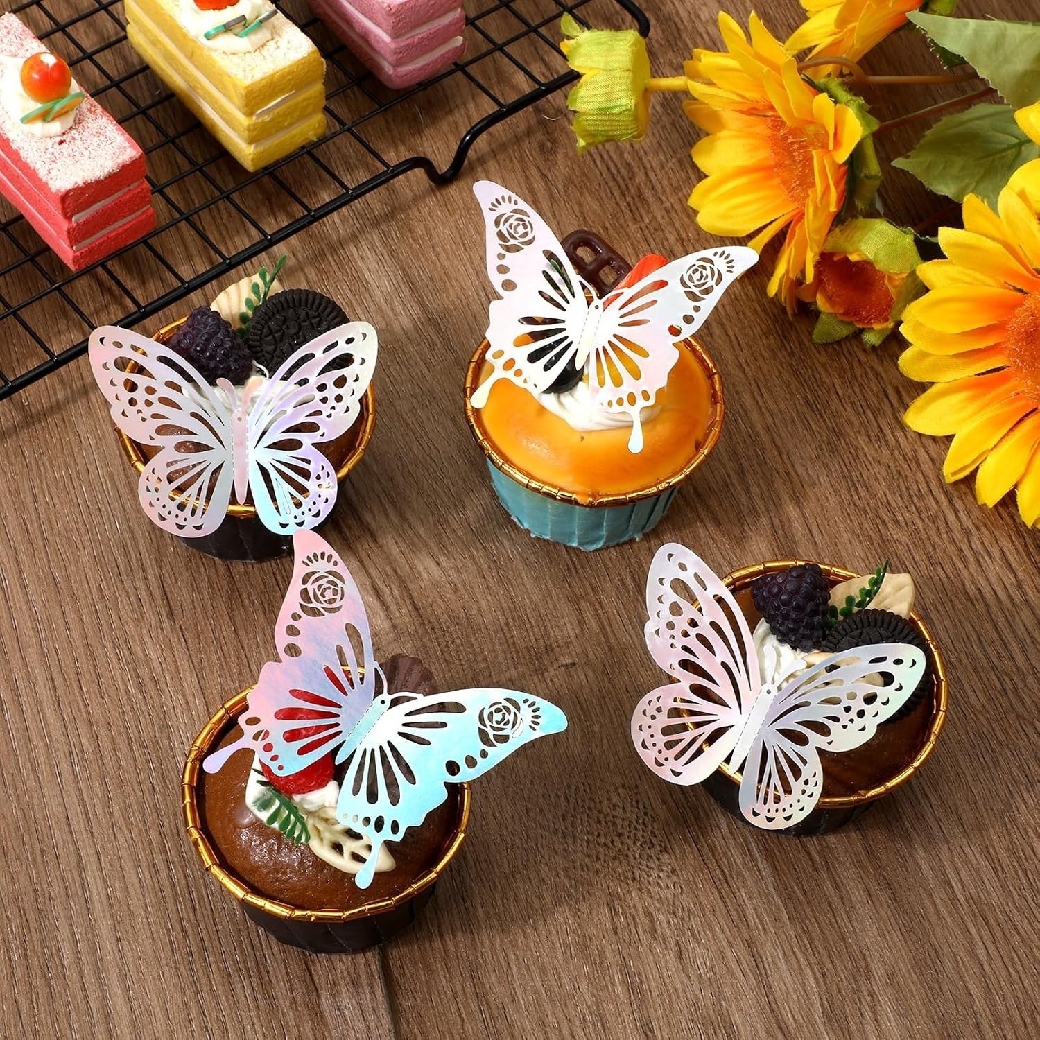 Laser Butterfly Wall Decor 48Pcs 3D Silver Butterfly Wall Stickers for Party …