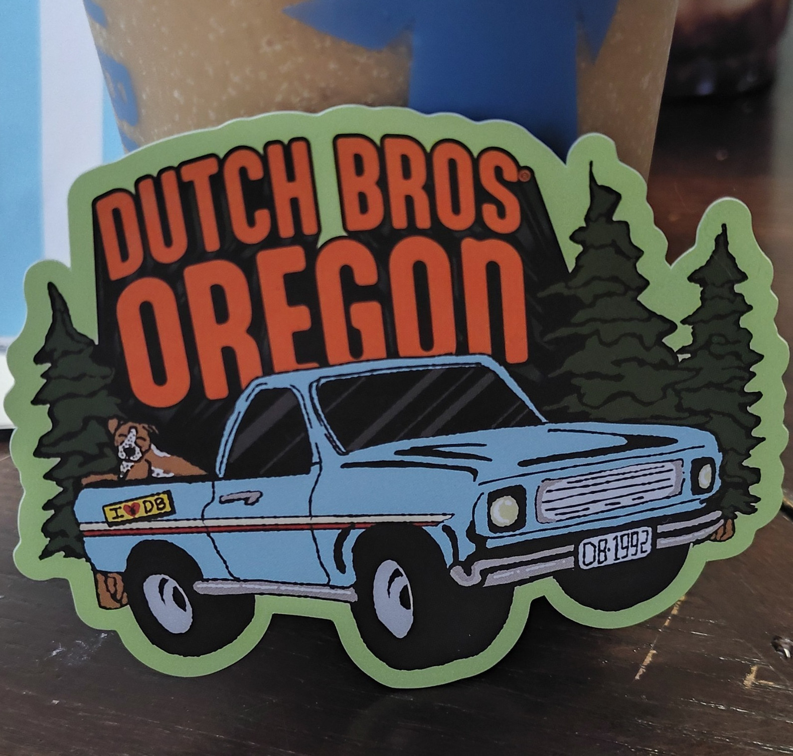 DUTCH Bros OREGON Truck & Dog STATE Sticker Drop Vinyl Sticker JUNE 10, 2026