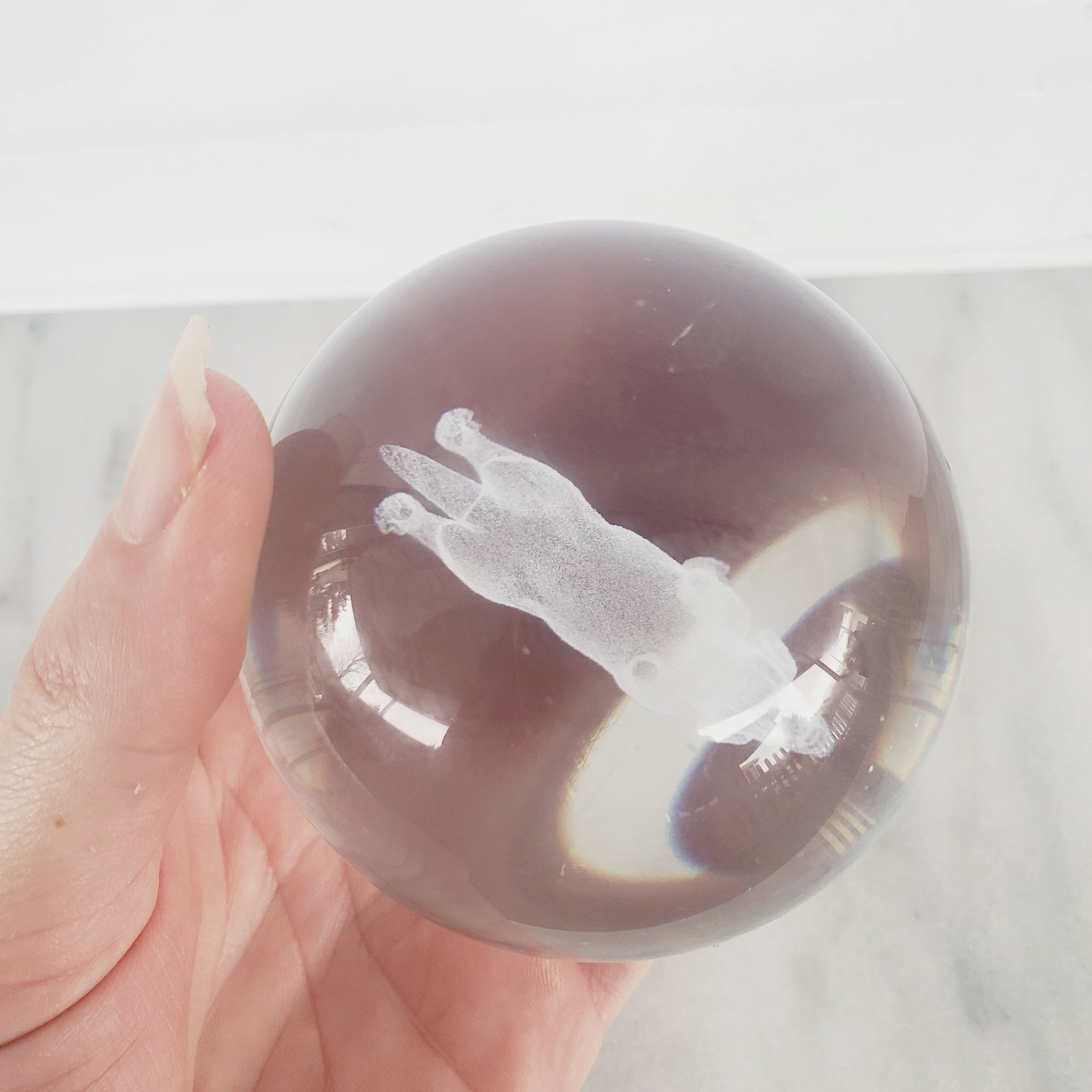 3D Medium Dog Crystal Ball Laser Engraved Home Decoration Living Room Bedroom