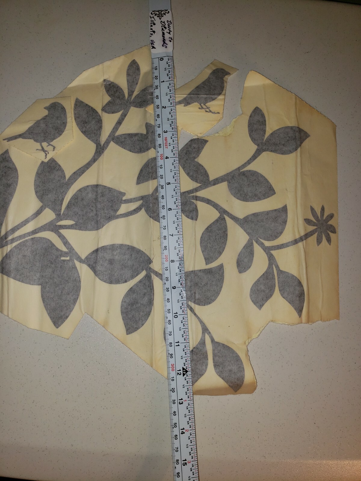 Vinyl Black Decal Tree Branch Bird Leaf Flower Sticker Extra Large 14" x 13" New