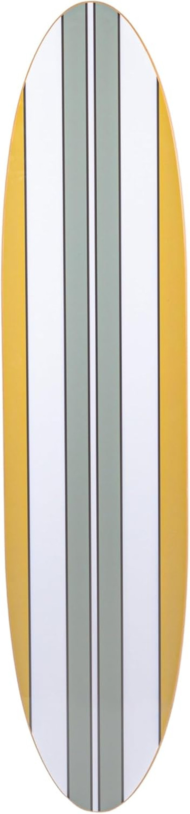 Creative Co-Op65.5 Inches Reclaimed Wood Striped Surfboard Wall Décor, Multicolo
