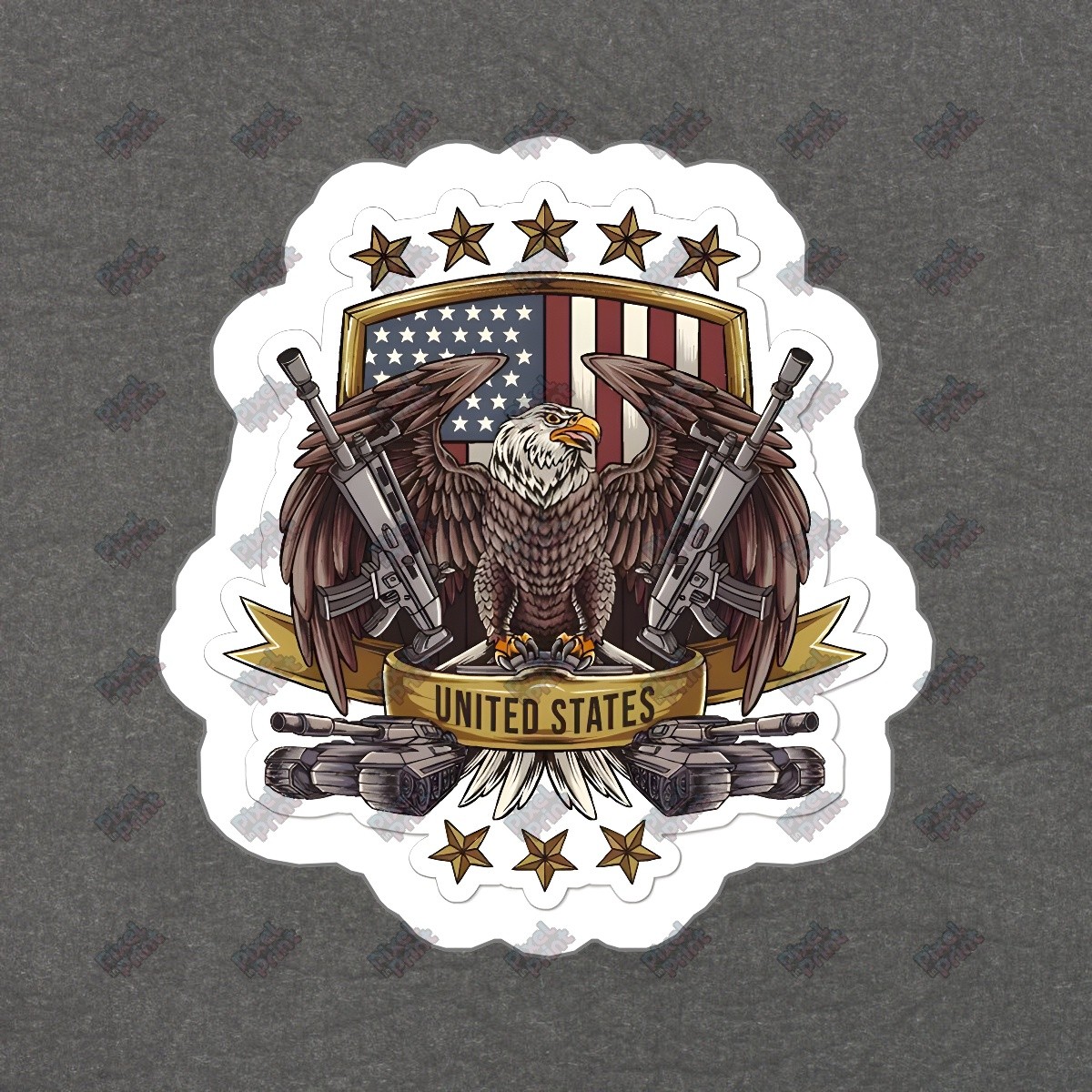 Patriotic American Eagle Vinyl Sticker Decal USA Military Crest, Home #126296