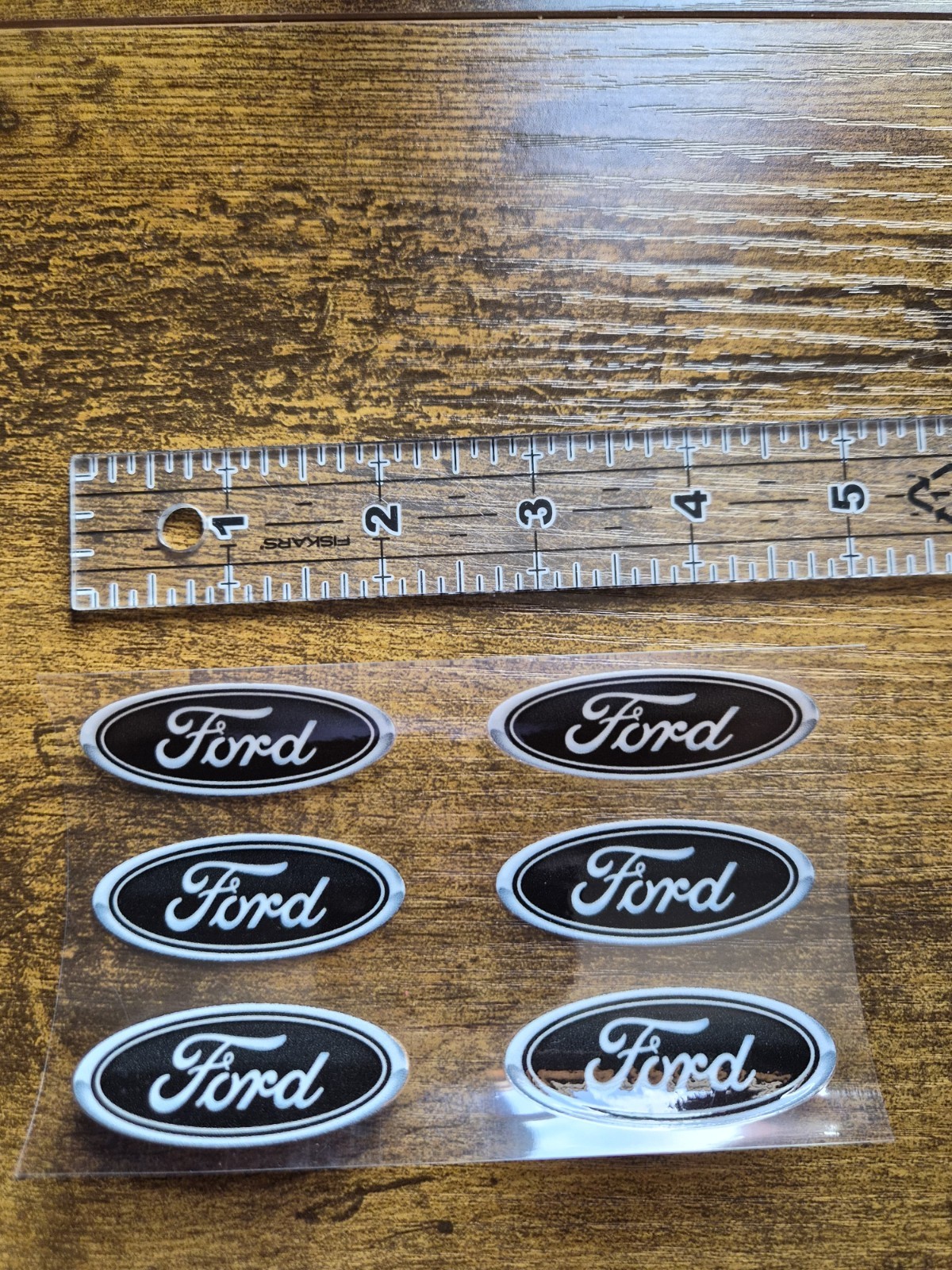 6pc FORD LOGO 2"Black High Quality UVDTF Decal Sticker waterproof USA NOT VINYL