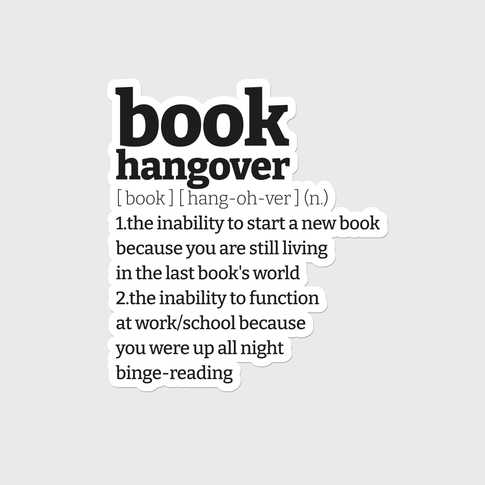 Book Hangover Kindle Sticker for Book Obsessed, Cute Kindle Covers, Definition