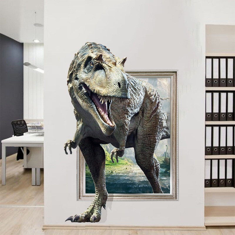 1 Piece Realistic Dinosaur Wall Stickers Creative Home Decor Add Humorous Fun