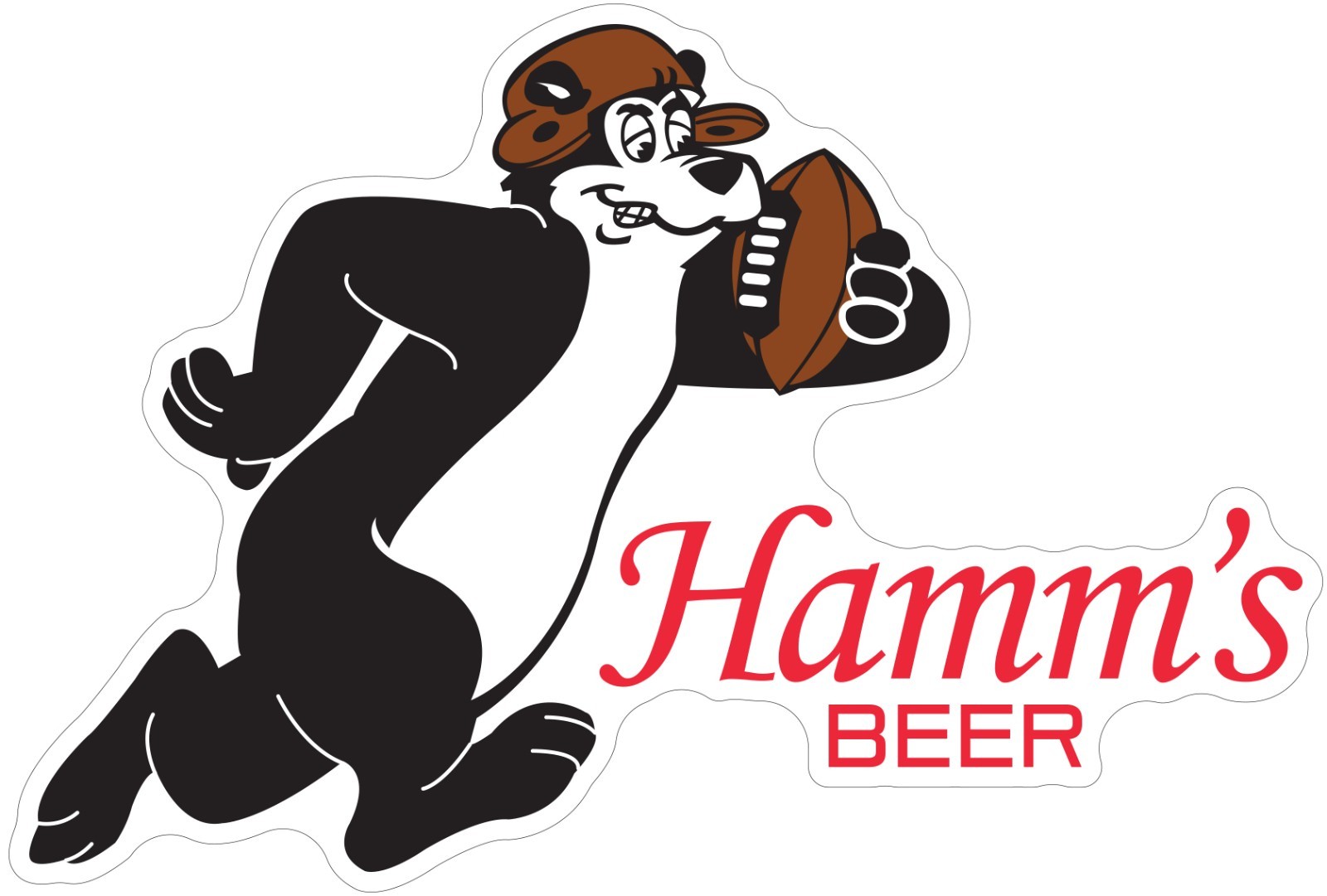 Hamm's Beer Bear Football Logo Indoor Wall Vinyl Decal Sticker 5" – 52"