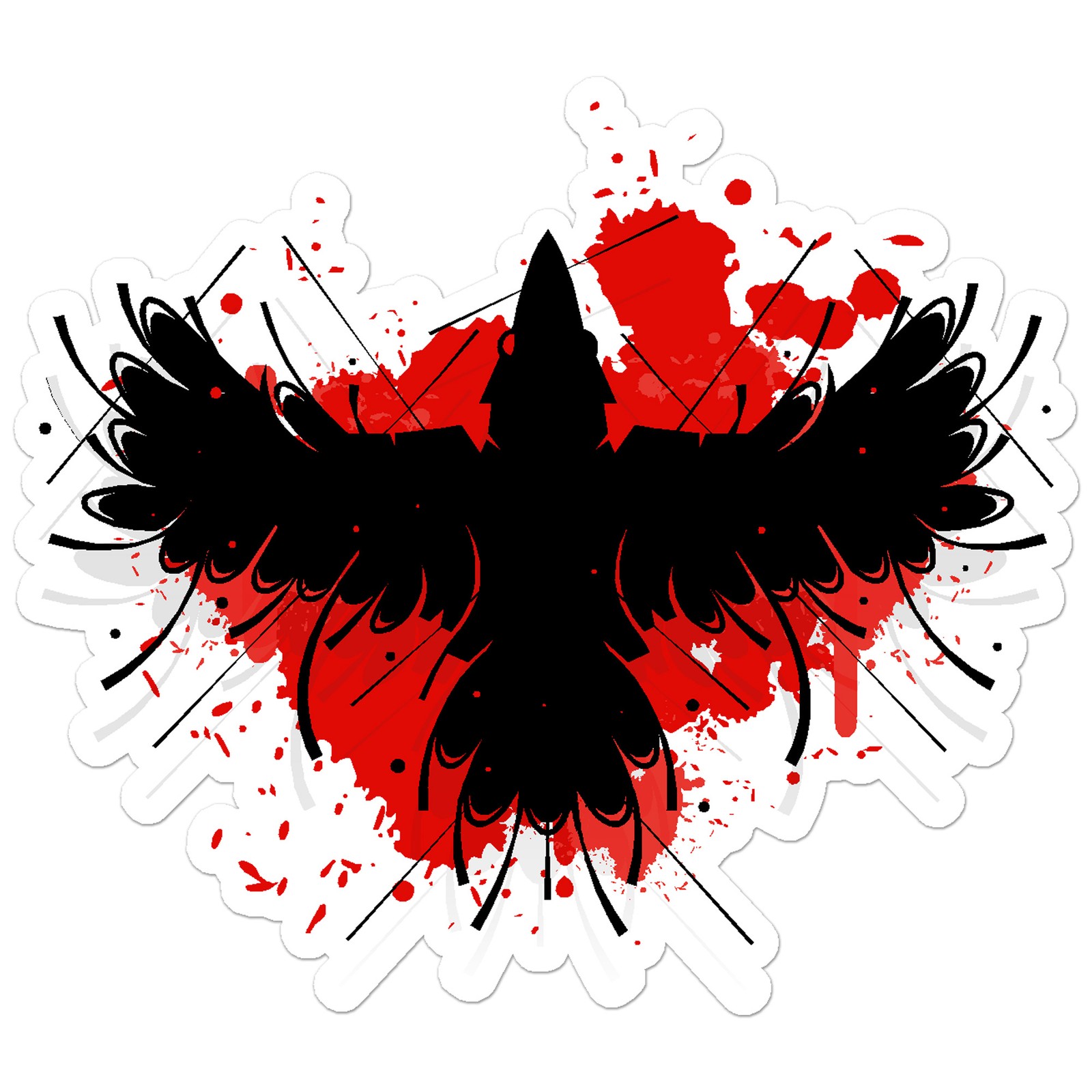 Crow Blood Splatter – Vinyl Decal Sticker – Car Window Laptop – ebn12031