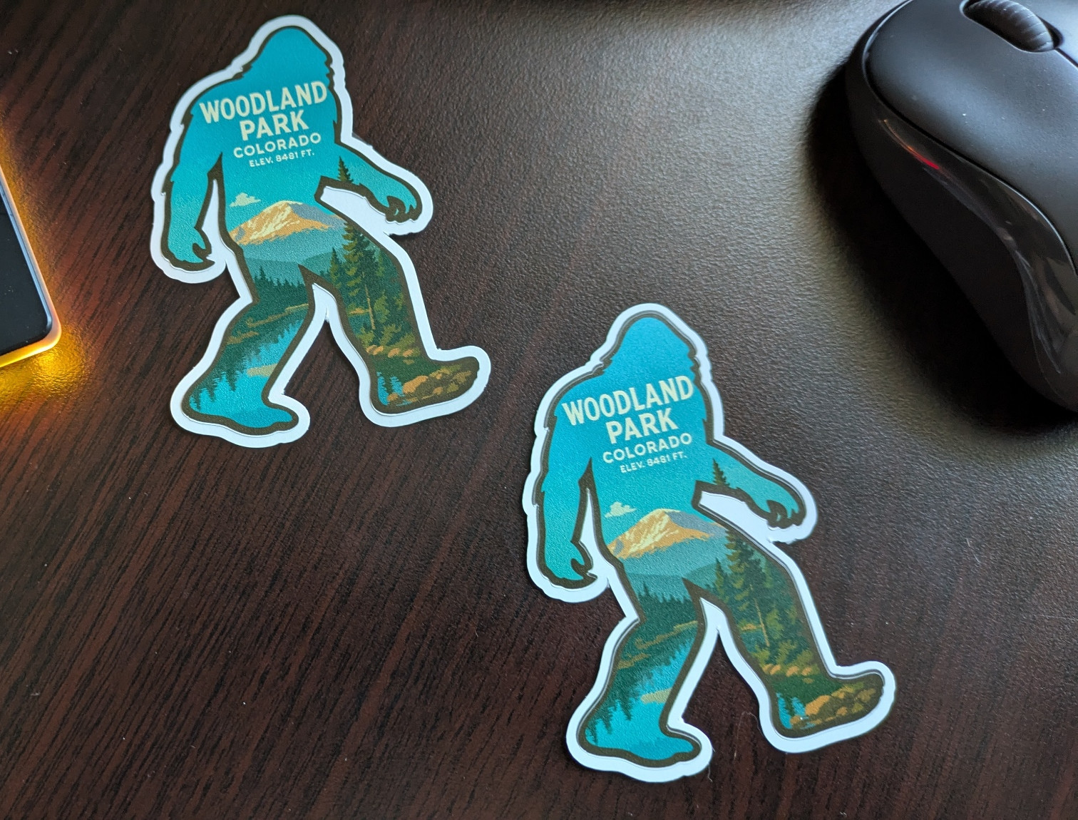 Woodland Park, Co Custom Sasquatch Bigfoot style silhouette stickers