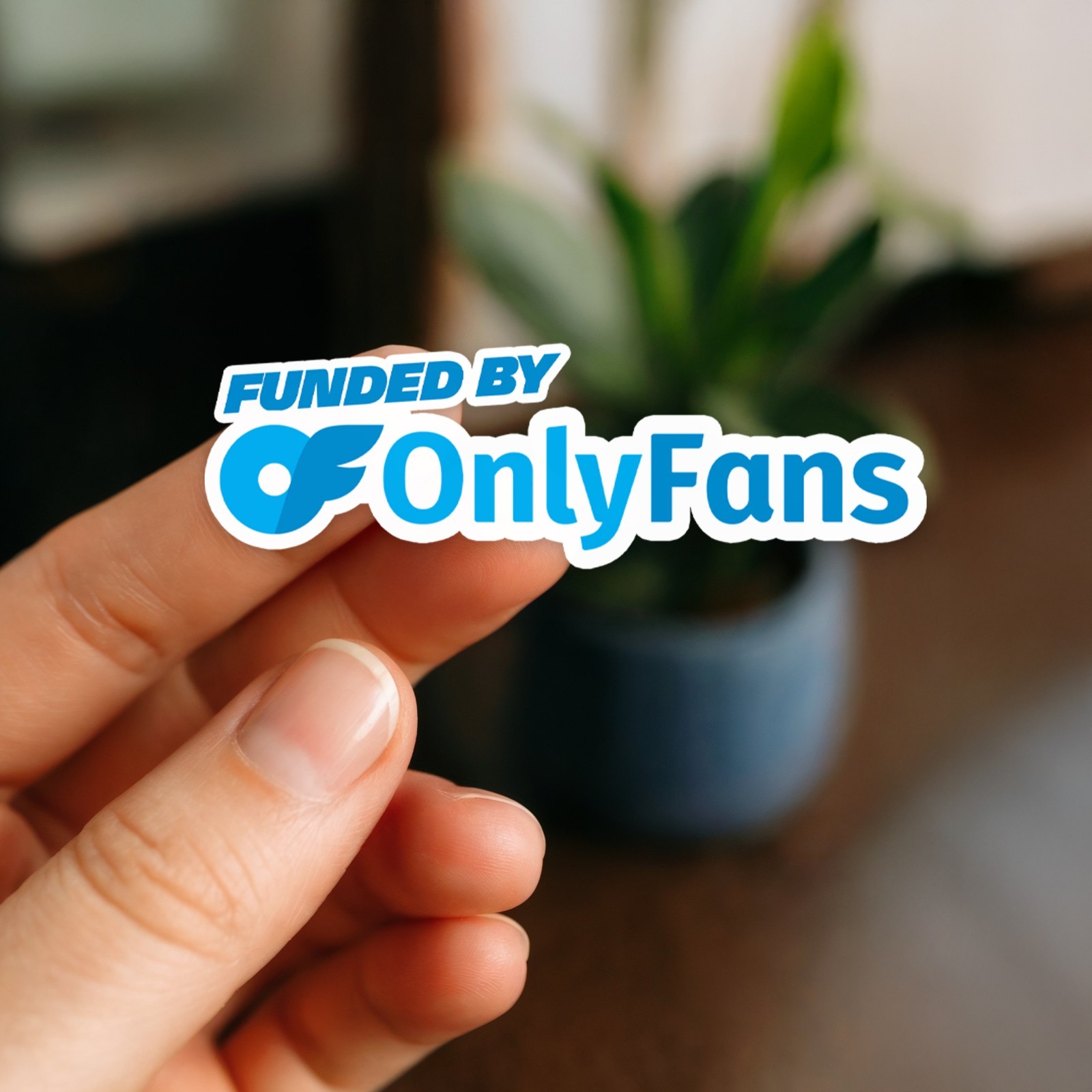 Funded By OnlyFans Fun Sticker Die Cut Waterproof Vinyl Decal Smooth Surface