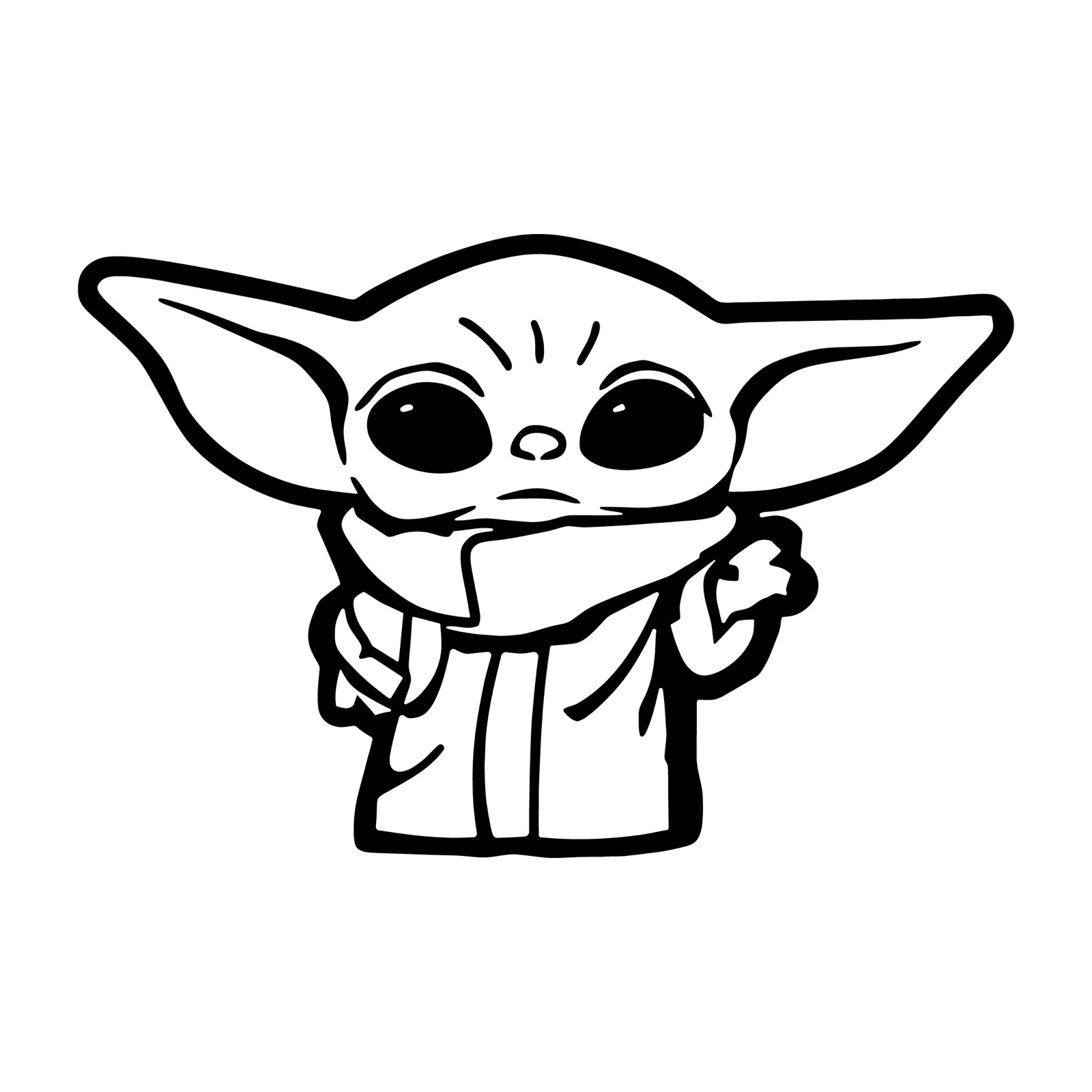 Baby Yoda die cut decal Made in USA 44 Colors No background 3"(H)x3.5"(W)