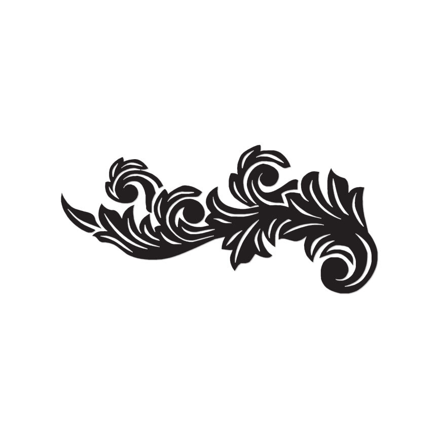 Flourish Leaf Decorative – Decal Sticker – Multiple Colors & Sizes – ebn3091