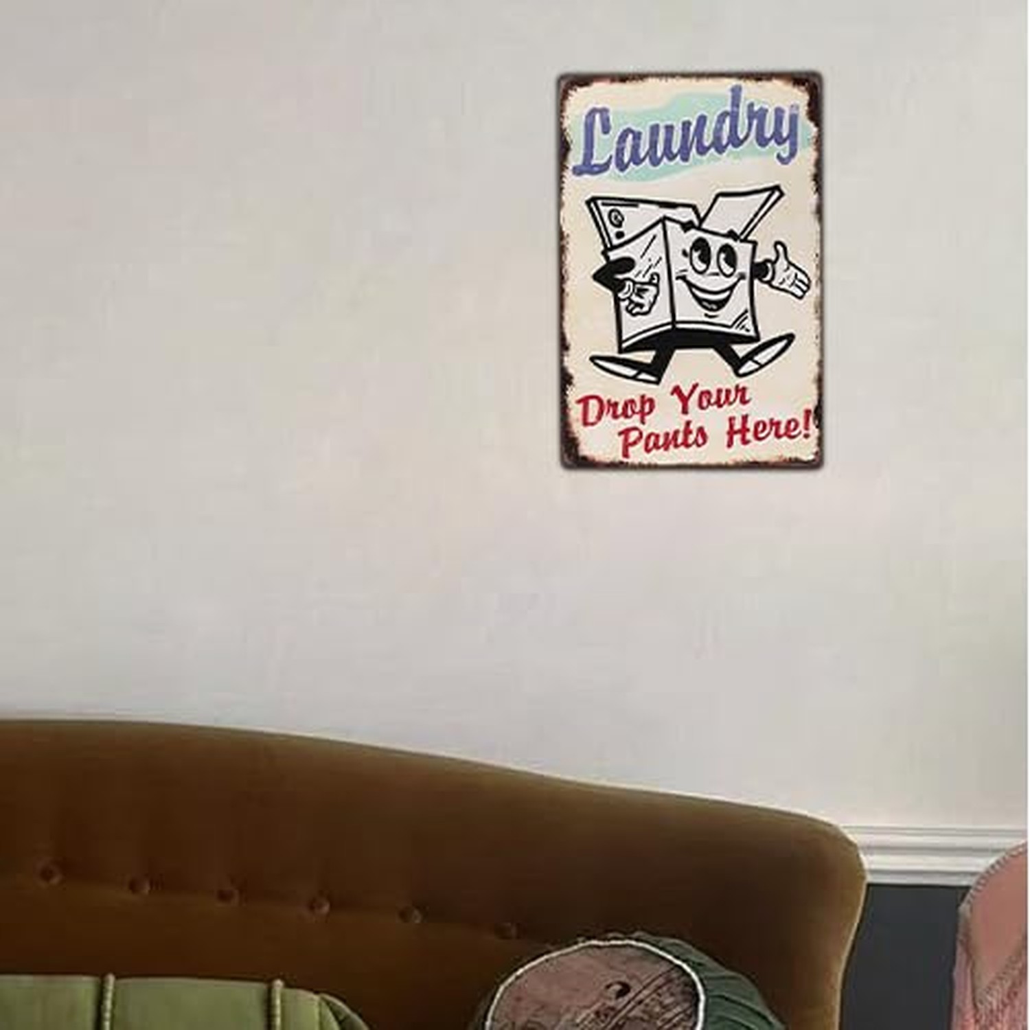 dingleiever-Laundry Drop Your Pants Here Metal Sign Vintage Garage Wall Decor…