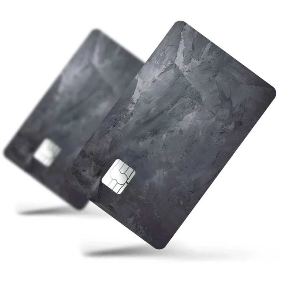Brushed Slate Credit Card Skin Decal Set Gray Metallic Vinyl Cover Sticker