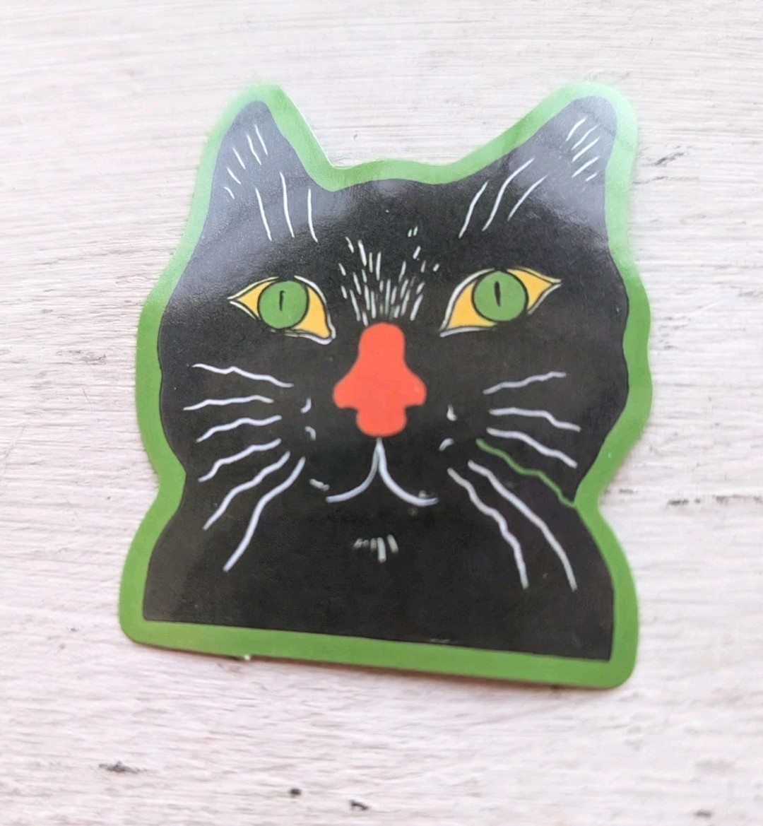 Haunted Doll Active Spirit Horror Demon Cat Funny Sticker Black 1 Pc