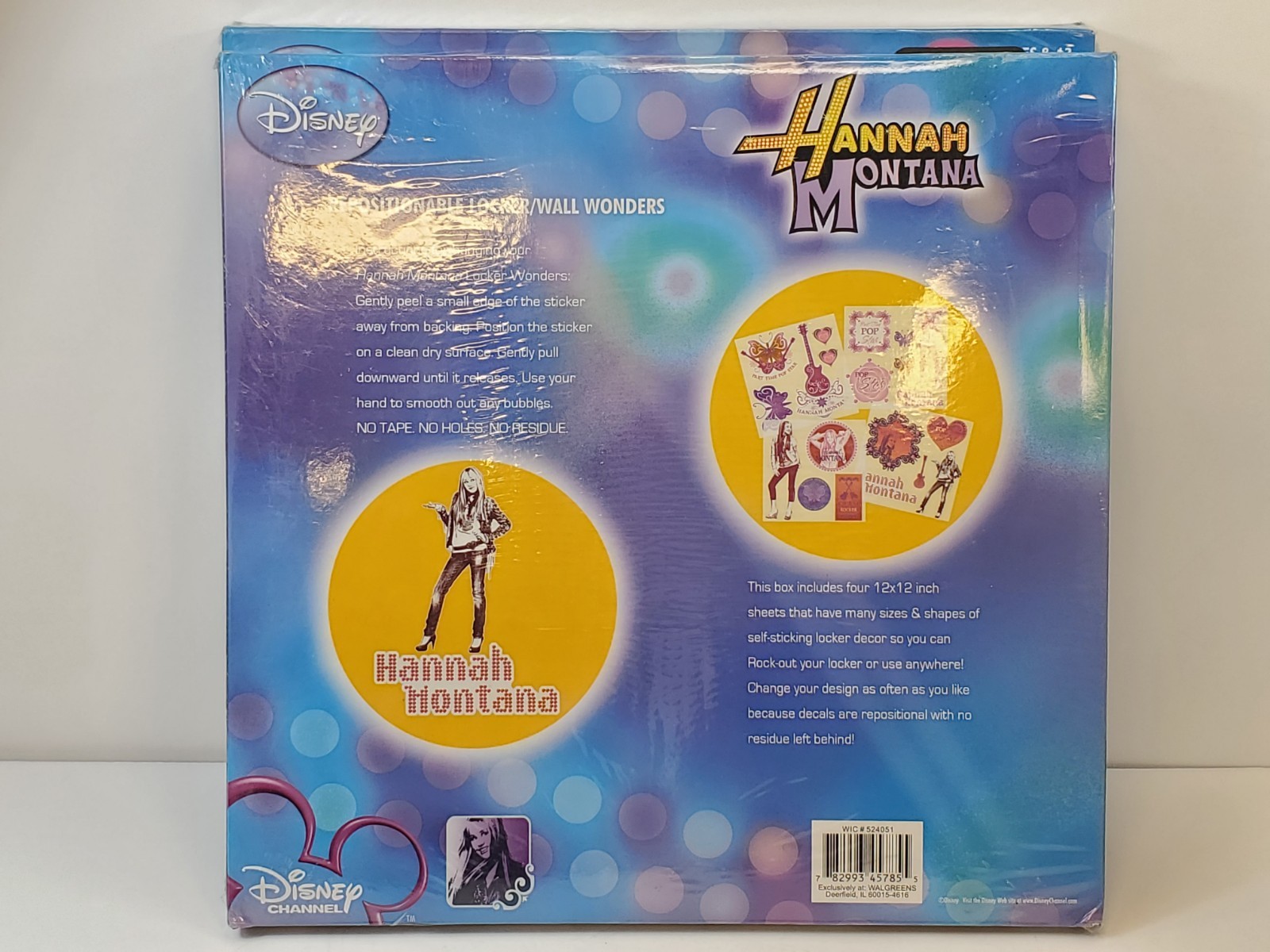 Hannah Montana Locker Decal Stickers Wall Wonders No Tape No Holes Set