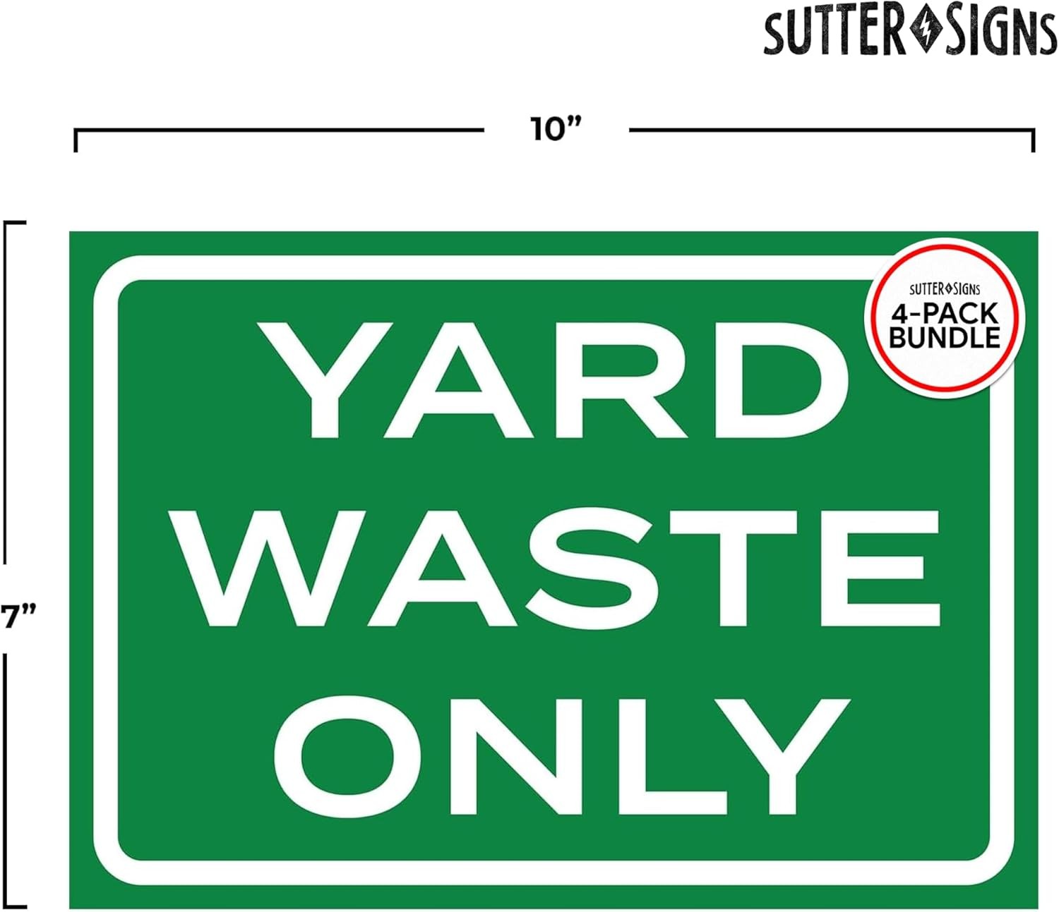 4Pack Yard Waste Only Stickers 10"x7" Outdoor Vinyl