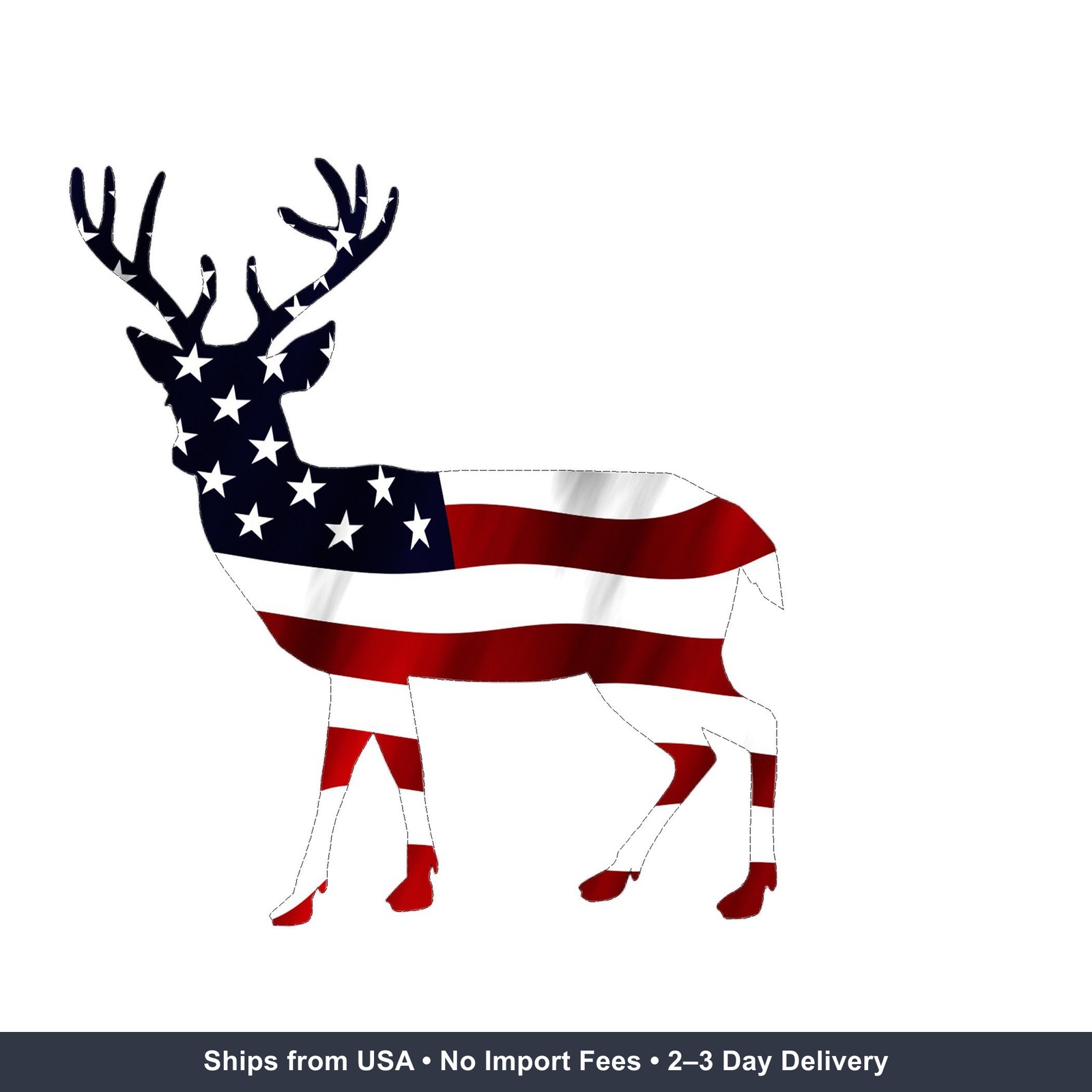 Rogue River Tactical Deer Hunter Buck Decal Silhouette American Flag USA Large 5