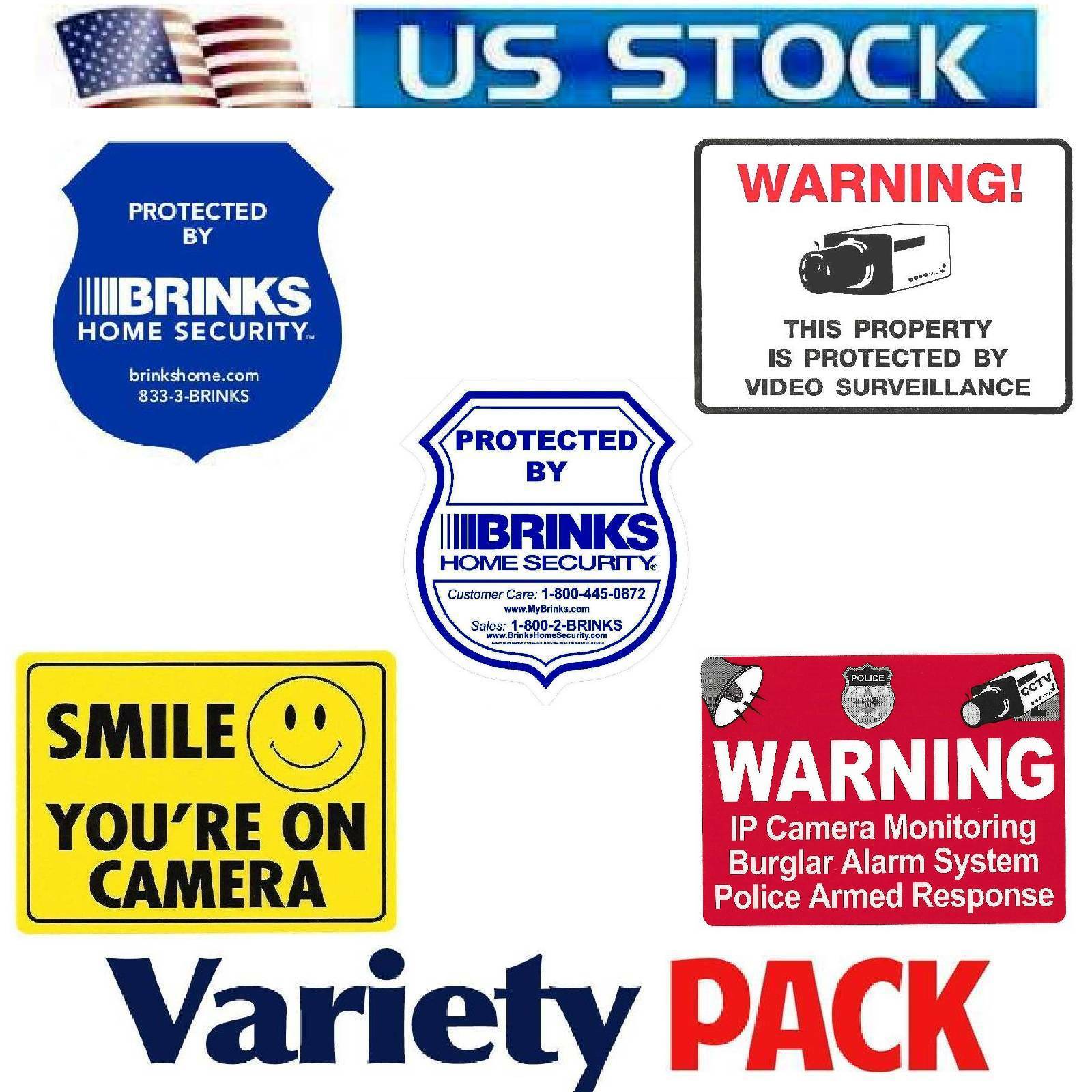 Home Window Security Stickers Decals signs For Brinks Alarm+Cameras in use