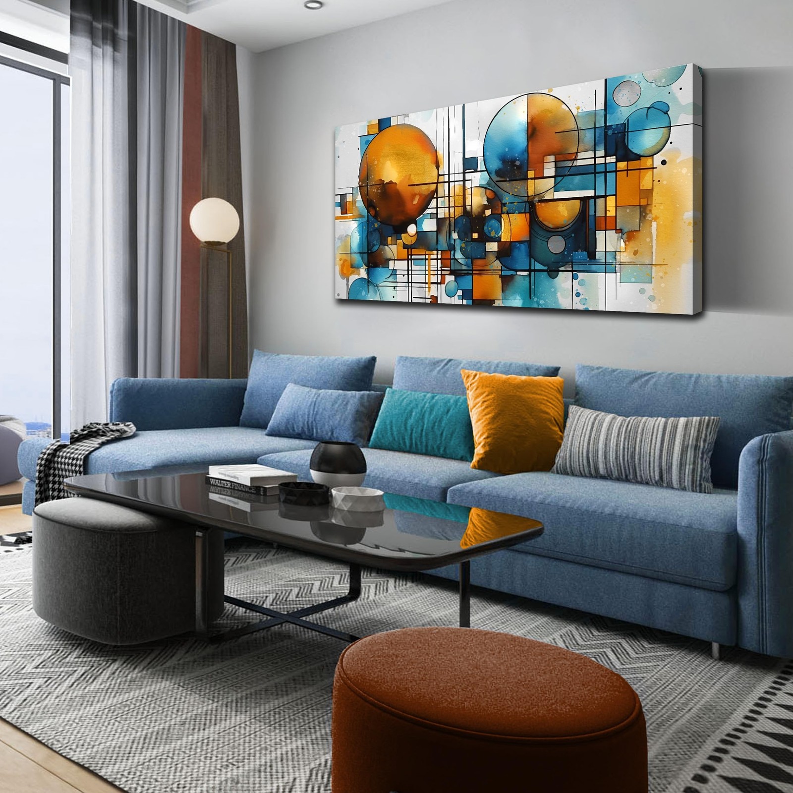 ENTANUB Abstract Canvas Wall Art for Living Room, Circle Wall Decor for Bedro…