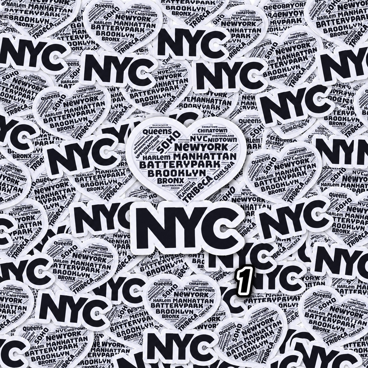 NYC New York City Vinyl Stickers Coney Island Statue Of Liberty Big Apple Decals