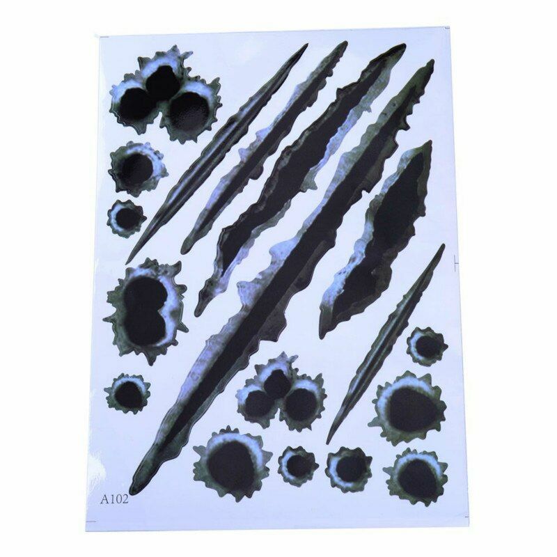 3D Car Rust Sticker Hide The Rust Bullet Hole Design Decal Realistic Scratch
