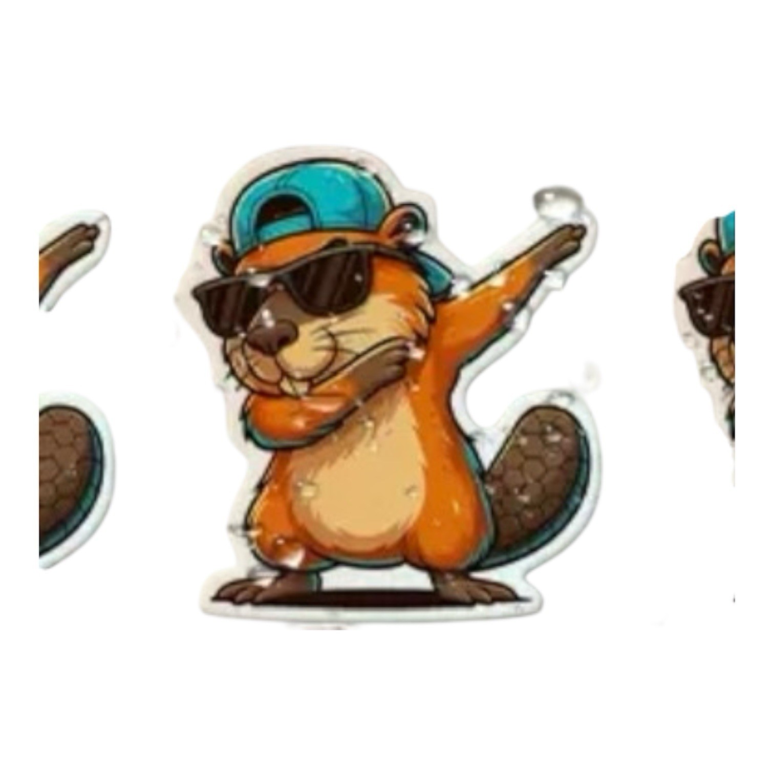 4 PACK – DABBING BEAVER 2” INCH Waterproof Vinyl Sticker Decal Set Lot FUNNY DAB