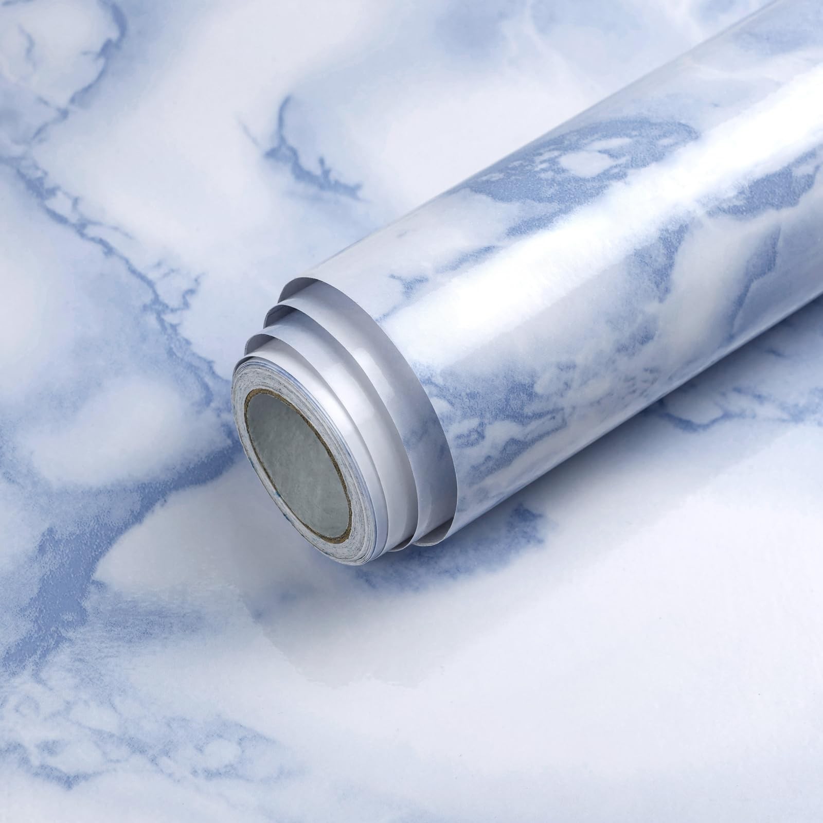 White and Blue Marble Contact Paper Sky Peel and Stick Wallpaper Countertop F…