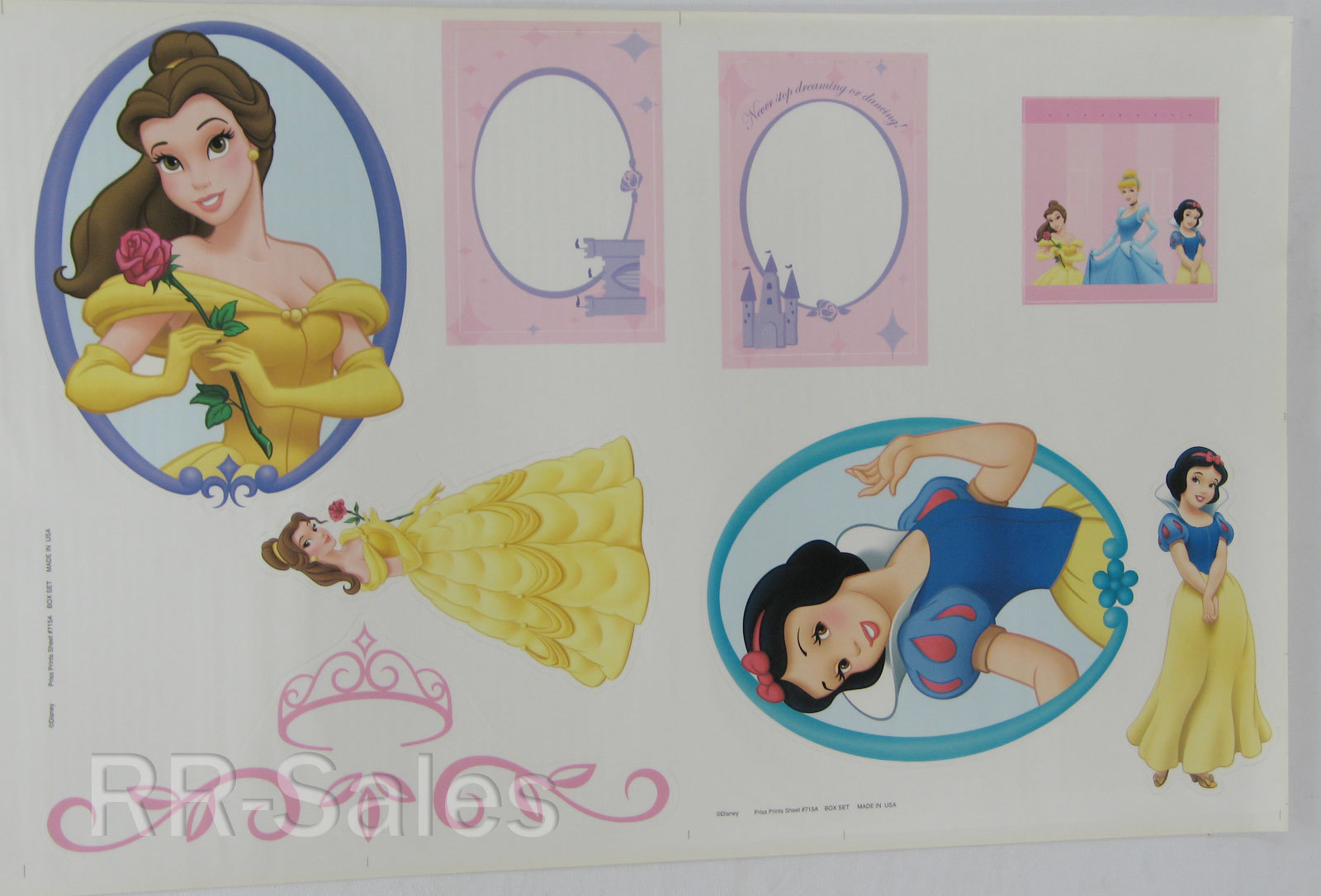 Disney Princess Wall Sticker Decals Party Room Decor Bell Cinderella Snow White