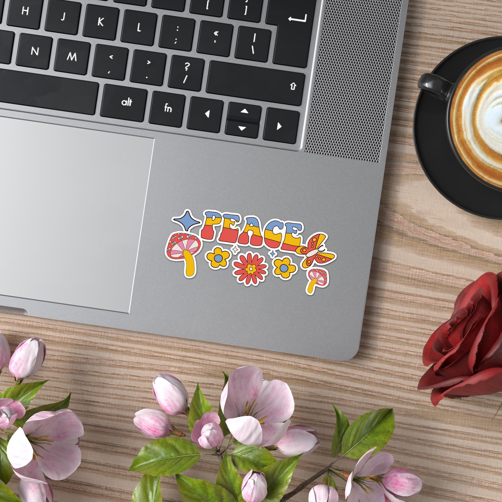 Peace Shroom Butterfly – Vinyl Decal Sticker – Car Window Laptop – ebn7699