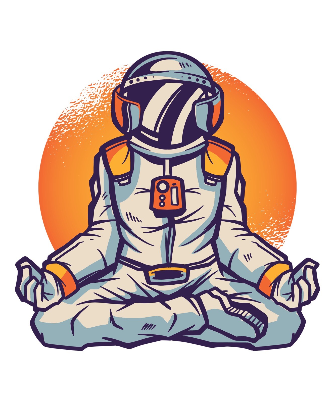 Astronaut Phone Sticker (2 inch) Meditation Pose Let That Go Namaste Peace Calm