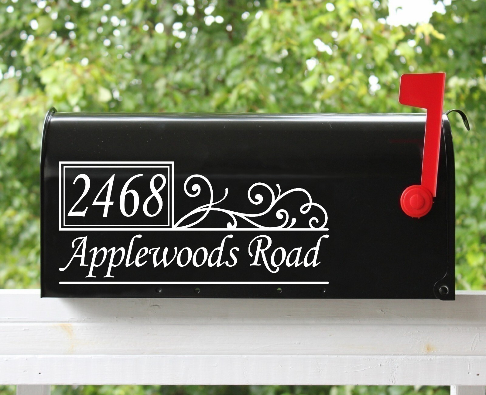 Set of 2 – 11" x 5" Custom Mailbox Decals Sticker Street Numbers, Many Fonts #03